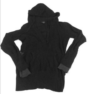 Black hooded sweater